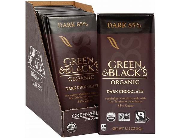 Black's organic cooking dark chocolate bar food facts